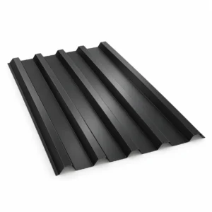 Chapa trapezoidal negra tipo T101; imagen ilustrativa propia